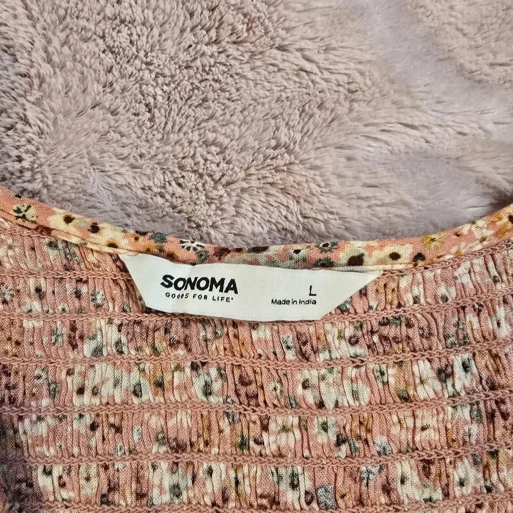 Sonoma Floral Print Blouse in Orange and Black - Picture 2 of 3